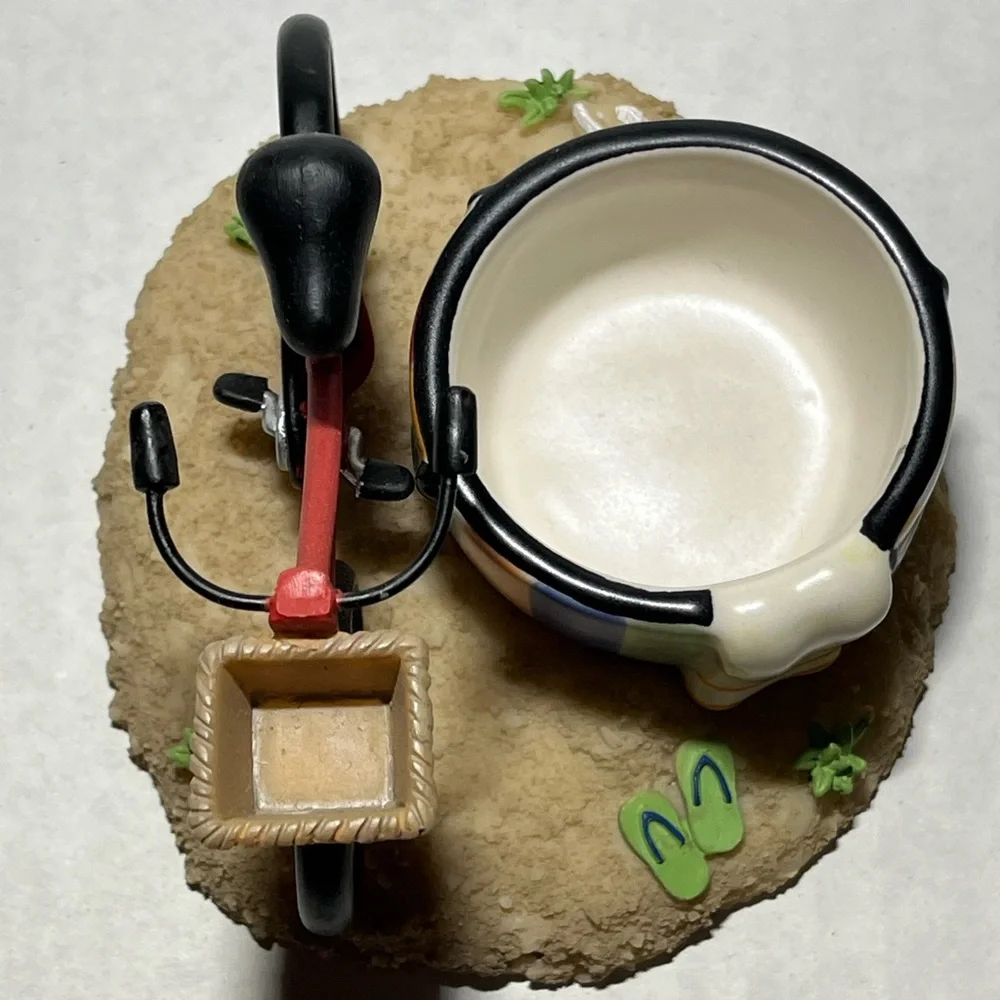 Yankee Candle Tea Light Holder Beach Themed with Red Bike‎